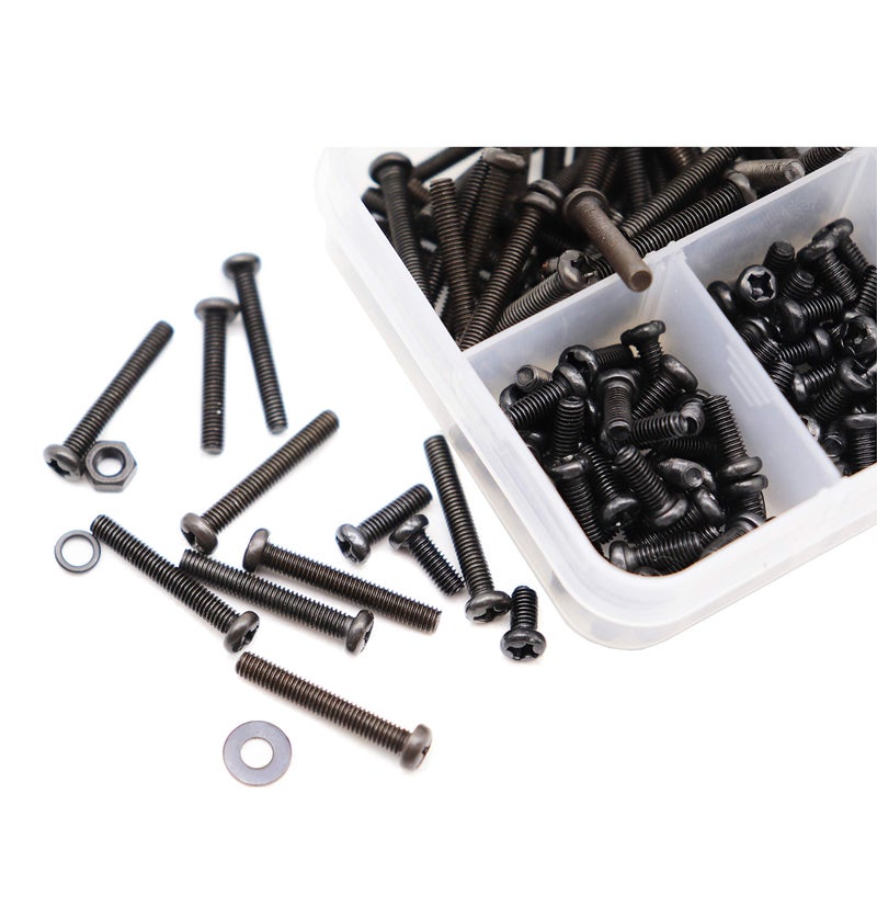binifiMux M3 Screws Kit, 800pcs (7 Sizes 4mm to 20mm) M3-0.5mm Black Pan Head Phillips Machine Screws and Hex Nuts Washers Kit for 3D Printer Robot Project Toys RC Models - Image 4